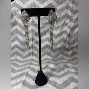 Rhinestone Dangle Post Earrings Excellent Preloved Condition
